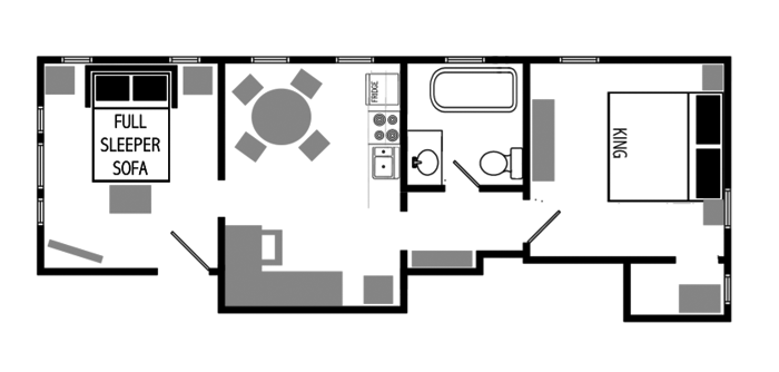 1-bedroom Vacation Rental floor plan