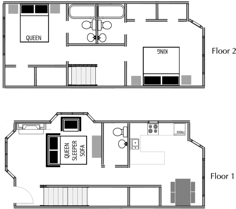 2-bedroom Vacation Rental floor plan