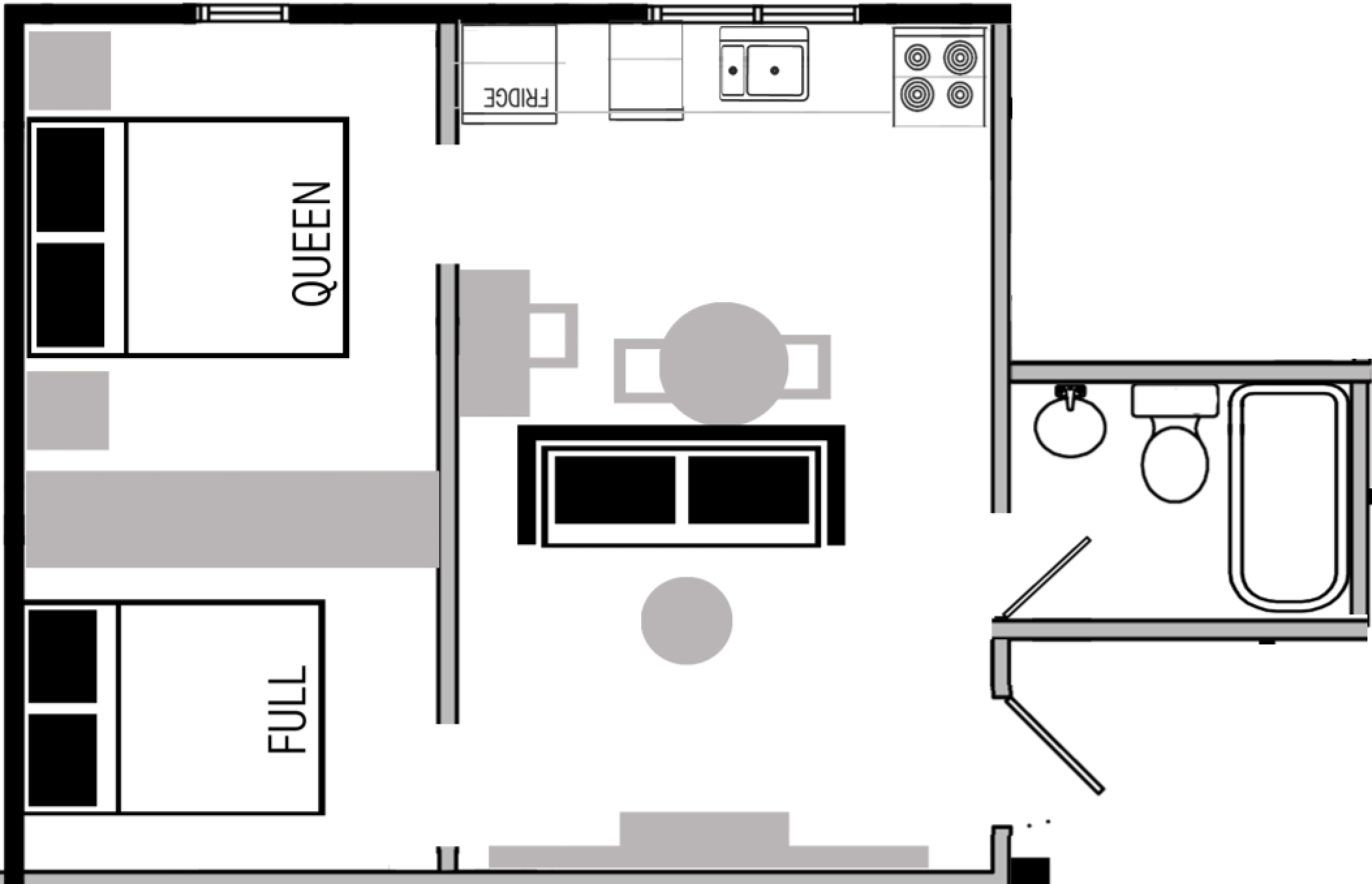 2-bedroom Vacation Rental floor plan